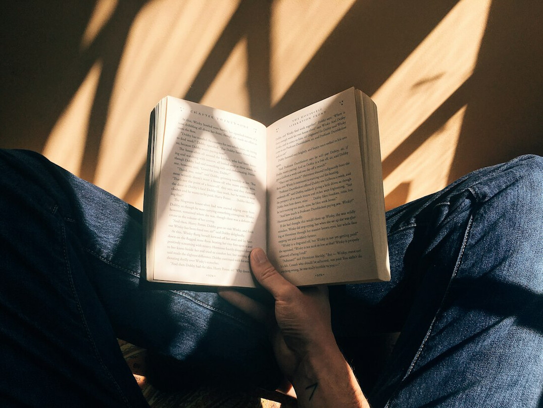 person reading book daily
