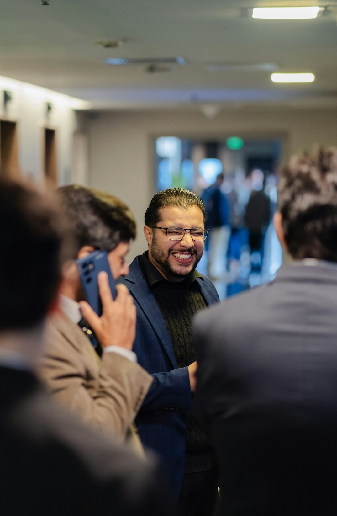 person smiling after presentation